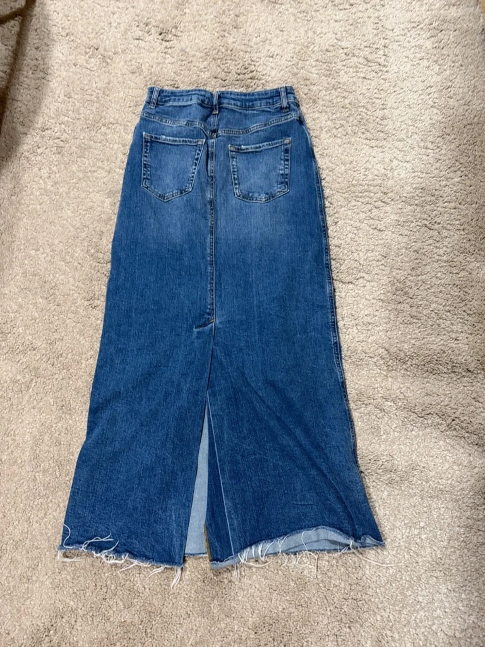 Zara Blue Denim Maxi Skirt